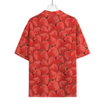 Red Strawberry Pattern Print Rayon Hawaiian Shirt