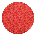 Red Strawberry Pattern Print Round Blanket