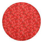 Red Strawberry Pattern Print Round Blanket
