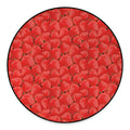 Red Strawberry Pattern Print Round Floor Mat
