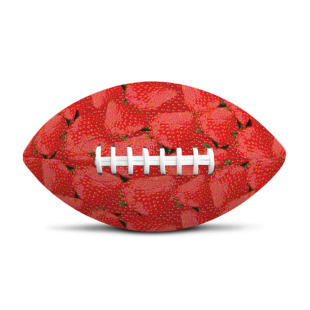 Red Strawberry Pattern Print Rugby Ball