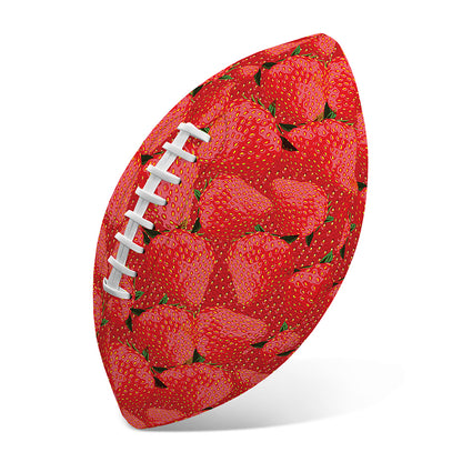 Red Strawberry Pattern Print Rugby Ball