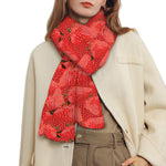 Red Strawberry Pattern Print Scarf