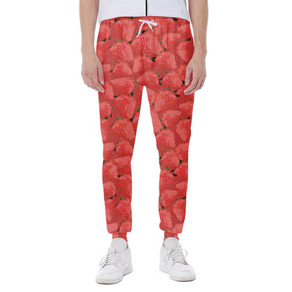Red Strawberry Pattern Print Scuba Joggers