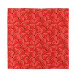 Red Strawberry Pattern Print Silk Bandana