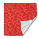 Red Strawberry Pattern Print Silk Bandana