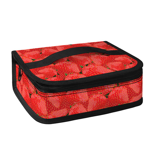 Red Strawberry Pattern Print Small Lunch Bag