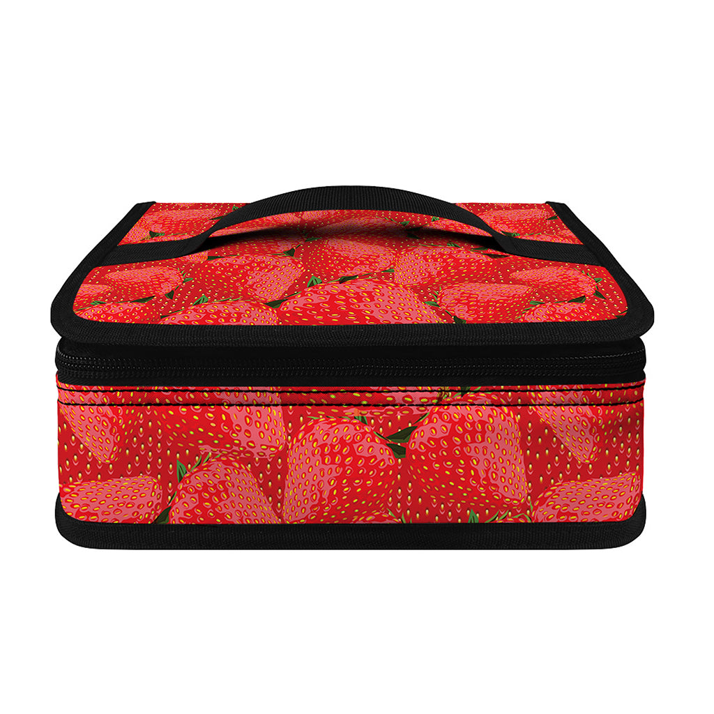 Red Strawberry Pattern Print Small Lunch Bag