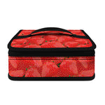 Red Strawberry Pattern Print Small Lunch Bag