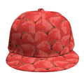 Red Strawberry Pattern Print Snapback Cap