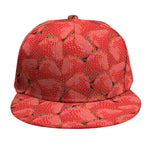 Red Strawberry Pattern Print Snapback Cap