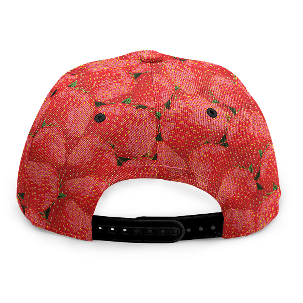 Red Strawberry Pattern Print Snapback Cap