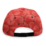 Red Strawberry Pattern Print Snapback Cap