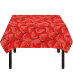 Red Strawberry Pattern Print Tablecloth