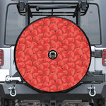 Red Strawberry Pattern Print Tire Cover With Camera Hole