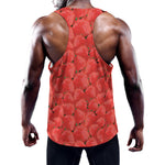 Red Strawberry Pattern Print Training Tank Top