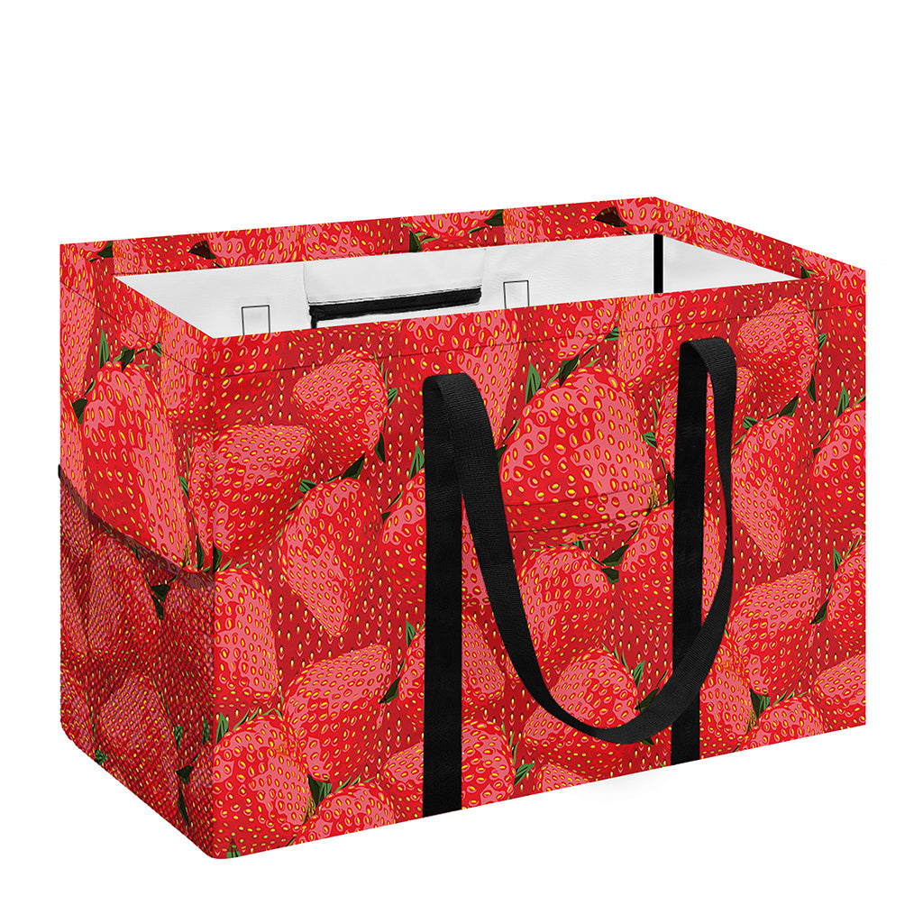 Red Strawberry Pattern Print Utility Tote Bag