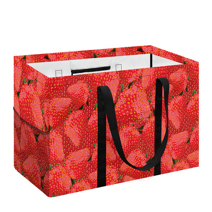 Red Strawberry Pattern Print Utility Tote Bag