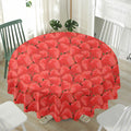 Red Strawberry Pattern Print Waterproof Round Tablecloth