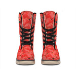 Red Strawberry Pattern Print Winter Boots