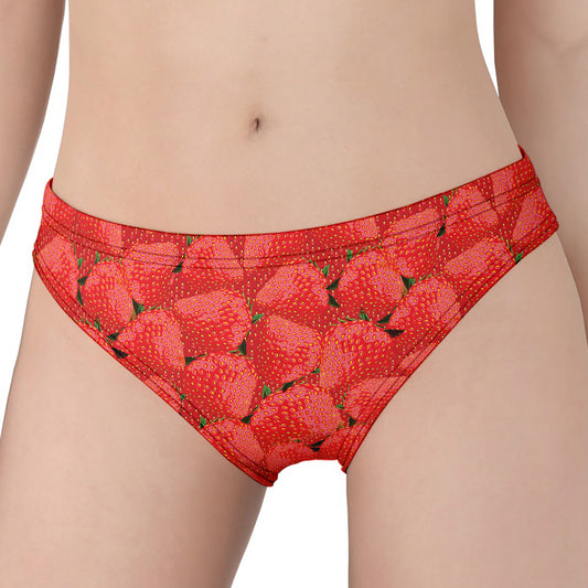 Red Strawberry Pattern Print Women's Panties