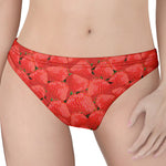 Red Strawberry Pattern Print Women's Thong