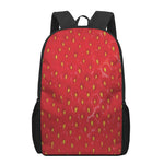 Red Strawberry Print 17 Inch Backpack