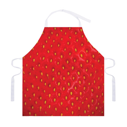 Red Strawberry Print Adjustable Apron
