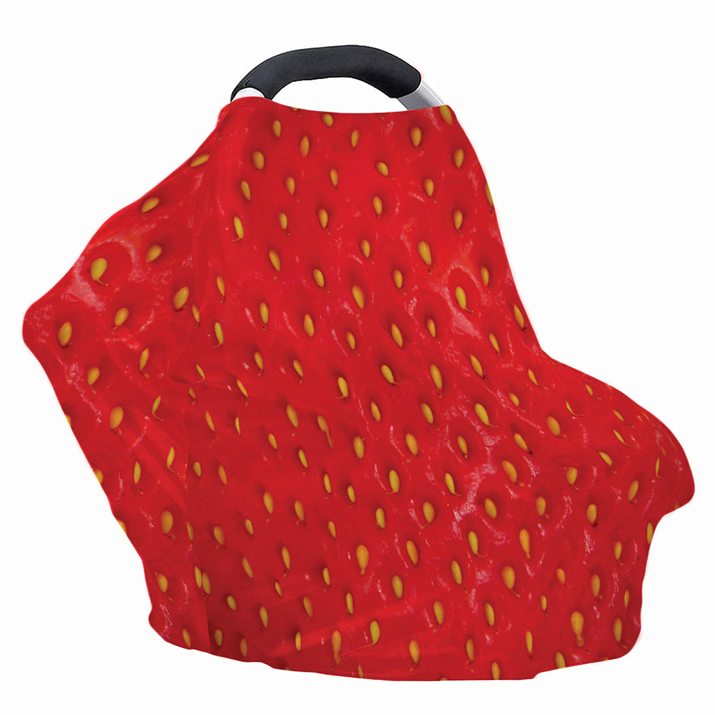 Red Strawberry Print Baby Seat Cover