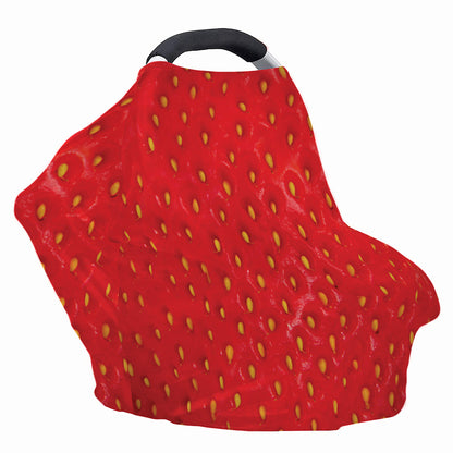 Red Strawberry Print Baby Seat Cover