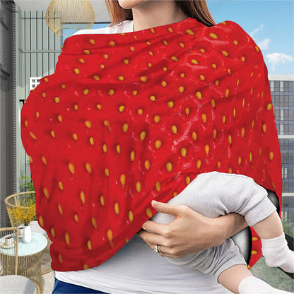 Red Strawberry Print Baby Seat Cover