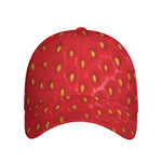 Red Strawberry Print Baseball Cap