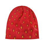 Red Strawberry Print Beanie