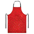 Red Strawberry Print Bib Apron With Pocket