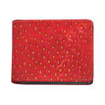 Red Strawberry Print Bifold Wallet