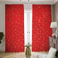 Red Strawberry Print Dimout Pencil Pleat Curtains