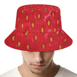 Red Strawberry Print Bucket Hat
