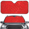 Red Strawberry Print Car Windshield Sun Shade