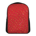 Red Strawberry Print Casual Backpack