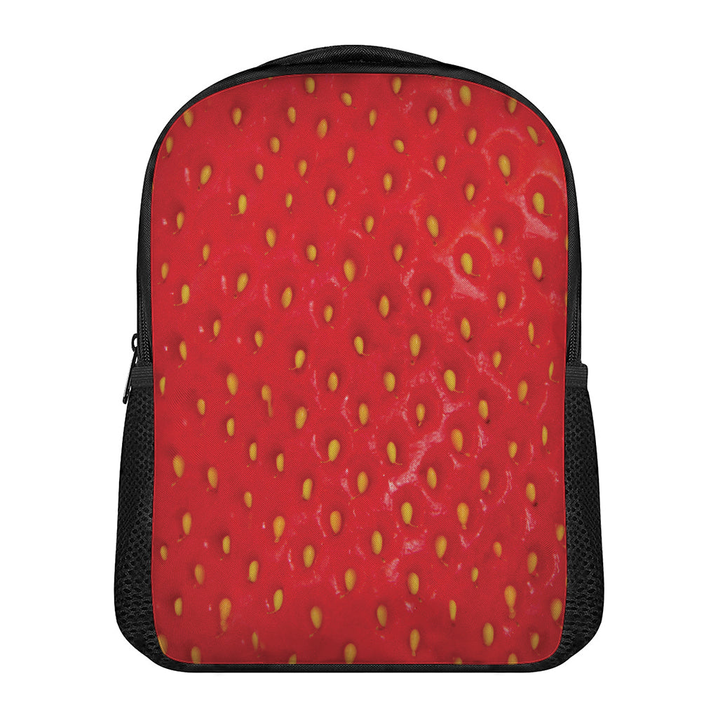 Red Strawberry Print Casual Backpack