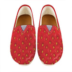Red Strawberry Print Casual Shoes