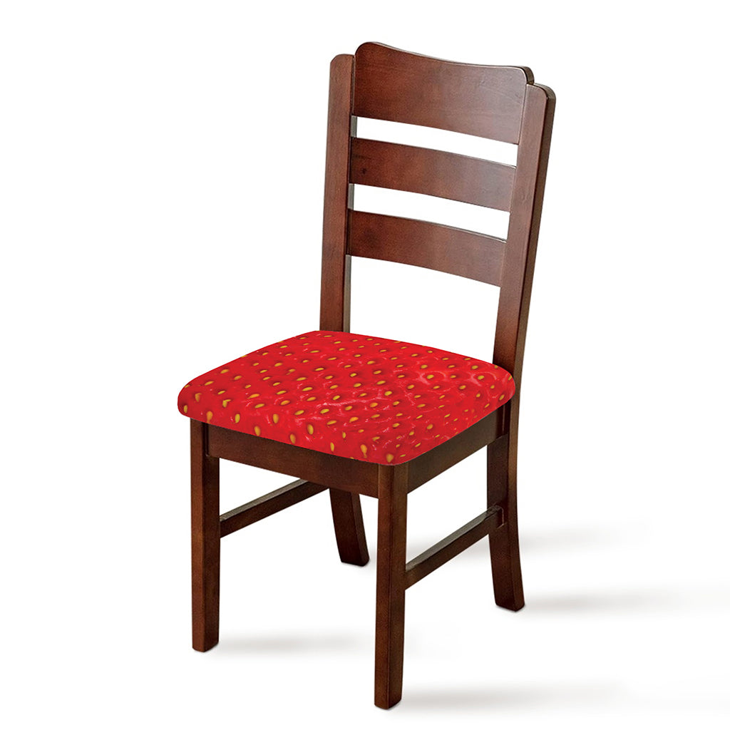 Red Strawberry Print Chair Cushion Cover