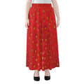 Red Strawberry Print Chiffon Maxi Skirt