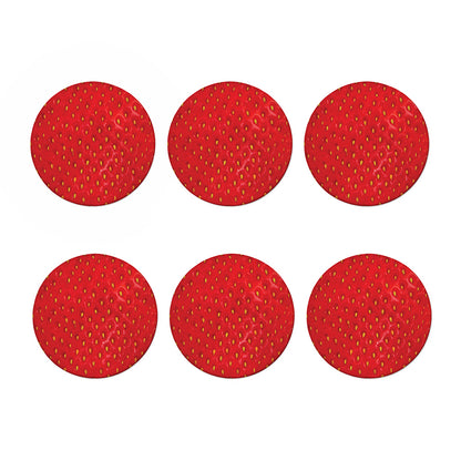 Red Strawberry Print Coaster Set