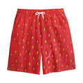 Red Strawberry Print Cotton Shorts