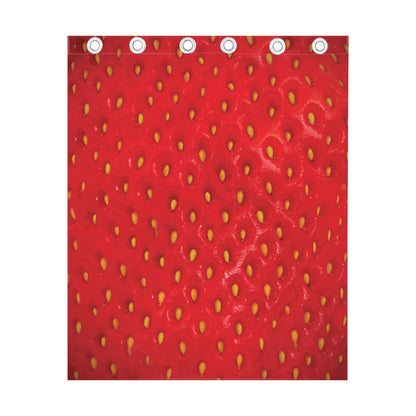Red Strawberry Print Curtain