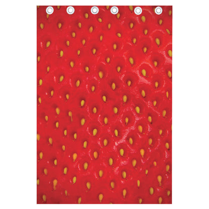 Red Strawberry Print Curtain