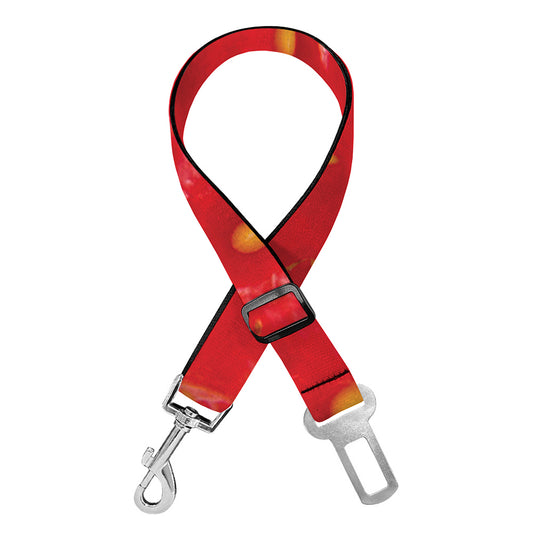 Red Strawberry Print Dog Seat Belt