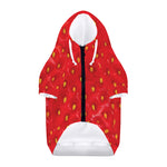 Red Strawberry Print Dog Zip Up Hoodie
