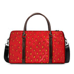 Red Strawberry Print Duffle Bag
